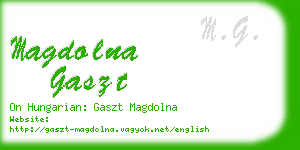 magdolna gaszt business card
